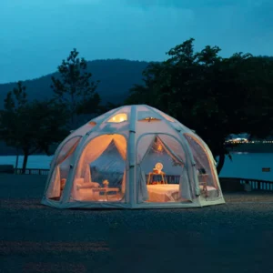Large Cotton Canvas Inflatable Tent Quick Automatic Opening Four season Waterproof Design for Outdoor Camping Family Activities