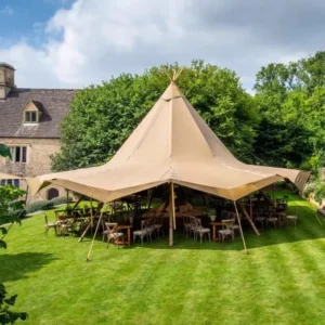 Large Double Four Season Waterproof Tarp Tent PVC Canvas Safari Tipi Teepee Canopy for Campsite Camping Party Outdoor Events