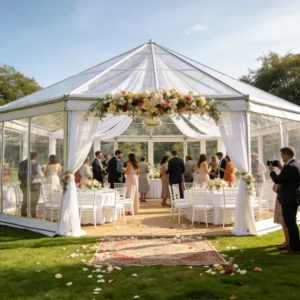 Large Event Tent Heavy Duty Aluminum Skeleton PVC 6m-60m Custom Size 20-5000 People Weatherproof Four Season Fire Retardant