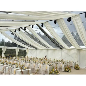 Large Event Tent with Aluminum Frame PVC Fabric Fireproof Waterproof for Weddings Parties Outdoor Events All Seasons Heavy Duty