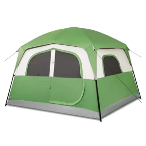 Large Family Cabin Tent Spacious 6 Person Camping Tent with Vertical Walls and Screened Windows for Outdoor Living