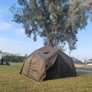 Large Family Camping Canvas Inflatable Tent with Air Pump Waterproof Four-Season Quick Opening Customizable Styles for Glamping