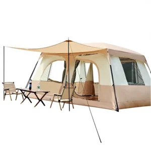 Large Family Camping Tent Two Bedrooms One Living Room Ultralight Waterproof Outdoor Party Tent