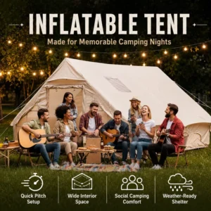 Large Family Waterproof Inflatable Tent 6-8 Persons Thickened Fabric
