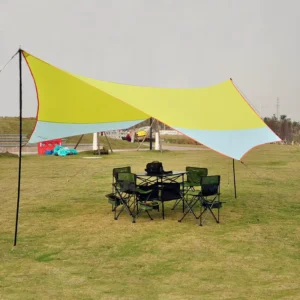 Large Four-Season Double Layer Polyester Tent Canopy for Camping, Beach, Barbecue, UV Protection