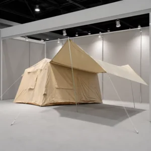 Large Inflatable Air Beam Ridge Tent 396x270x200cm 420D Oxford Fabric Luxury Glamping Cabin High Strength PVC Column Khaki