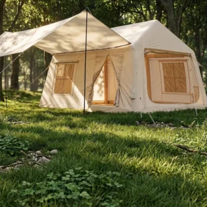 Large Inflatable Camping Tent 4 Seasons >3000mm Waterproof Oxford Cloth 400x275x200cm Easy Install Manual Pump UV Protection