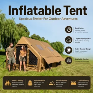 Large Inflatable Camping Tent Family Size 6-8 Persons PVC Material Roof Tent