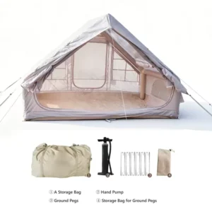 Large Inflatable Camping Tent with Skylight Waterproof Oxford Fabric Quick Setup for Family Outdoor Picnic & Hiking