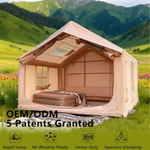 Large Inflatable Tent for Camping Oxford Blow up Tent Easy Set up Waterproof Glamping Cabin Tent