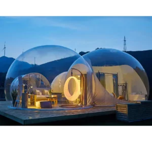 Large Inflatable Transparent Bubble Tent with 7m Room, 7m Room, and 4m Bathroom