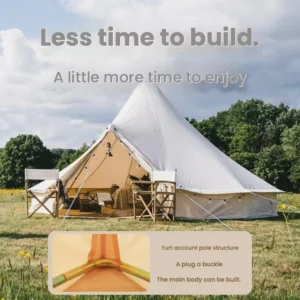 Large Luxury 100% Cotton Canvas 5m Bell Tent Outdoor Family Camping Yurt Tent for Hot Camping Exclusive for Campers