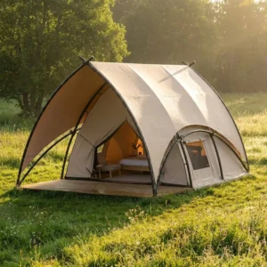 Large Luxury Four season Double Layer Glamping Tent 35 Waterproof 850g PVC Steel Frame for Outdoor Camping Garden Party