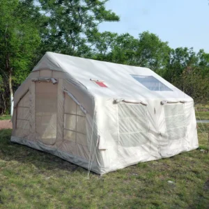 Large Luxury Inflatable Camping Tents Two Bedroom Blow up Family Air Tents Stove Jack Rainproof Inflatable Tent