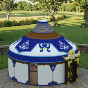 Large Luxury Mongolian Yurt Tent Waterproof Thickened Oxford Canvas PVC Warm Windproof Rainproof for Outdoor Catering Barbecue
