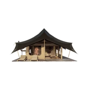 Large Outdoor Camp Tent with Three-Layer Sunshade Canopy Special-Shaped Wild Style Durable Polyester Cover
