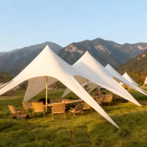 Large Outdoor Camping Base Grassland Sun Protection Double Peak Triple Peak Cloudtop Shelter Waterproof UV Resistant Aluminum