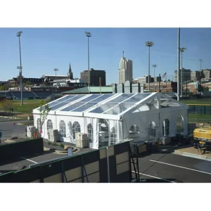 Large Outdoor Event Marquee Tent with Soft PVC Walls Insulation Panel Waterproof & Fireproof for Church Business Exhibition Use