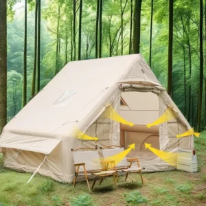 Large Outdoor Family Tent for Camping Waterproof Oxford Canvas with Air Cotton Glamping Inflatable Feature LECHUANG
