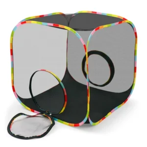 Large Outdoor Mesh Cat Play Cube Enclosure, Modular Foldable Zippered Cat Playpen