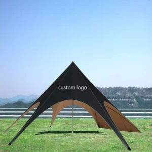 Large Outdoor Party Marquee Spider Canopy Beach Shade Tent, Custom Red Star, Waterproof UV Resistant
