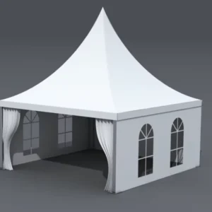 Large PVC White Luxury Canopy Pagoda Tent UV Resistant Waterproof Flame Retardant Fabric Customizable Sizes for Parties Weddings