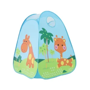 Large Pop-Up Toy Tent Playhouse for Babies and Kids Unisex Colorful Animal-Printed Foldable Soft Polyester