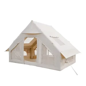 Large Portable Glamping Pvc Composite Cloth Waterproof Air Poles Cabin Tents Outdoor Camping Inflatable Tent for Family Travel