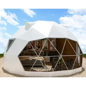 Large Round Geodesic Dome House Tent Frame Soundproof Prefabricated Habitable Structure