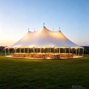 Large Safari Glamping Tent 100-263㎡ 1200D Oxford Roof Canopy Heavy Duty Galvanized Steel Frame for Luxury Resort