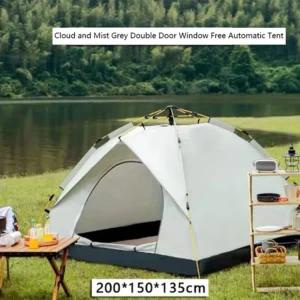 Large Size Portable Foldable Two Bedrooms Automatic Camping Tent UV Protection Thickened Oxford Fabric Double Layer 2000-3000mm