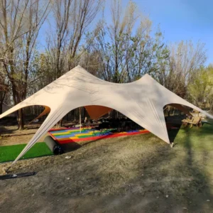 Large Space 10m 15m 40-60 Persons Waterproof UV Resistant Peaks Sun Shade Canopy Tent for Outdoor Camping Event Party