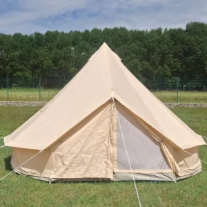 Large Space 3m Cotton Canvas Glamping Luxury Bell Tent for Hotel Without Central Poles