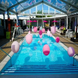 Large Span Aluminum Transparent Tent Pavilion for Resort Terrace Waterproof UV Block Patio Canopy for Swimming Pool Side Party