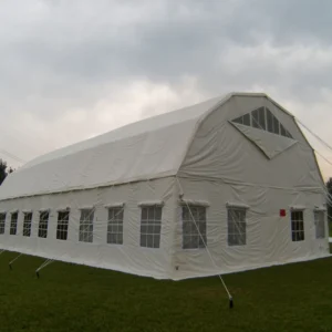 Large Span Arch Shelter All-Weather Canvas Steel Tent Modular Curved Roof 6×10 Windproof Rainproof Construction Shelter