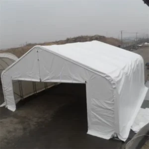 Large Steel Frame Storage Tent with Polyester Fabric, All-Season Waterproof, UV-Resistant, Fire-Retardant