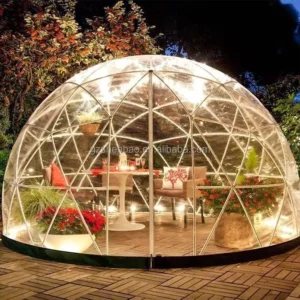 Large Transparent Canopy Garden Igloo Geodesic Dome Greenhouse Inflatable Outdoor Dining Tent