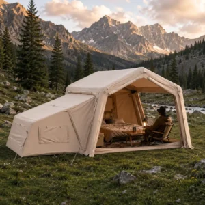 Large Two Bedroom Inflatable Camping Tent Waterproof Windproof Luxury Glamping Air Tent For Family Outdoor Commercial OEM/ODM