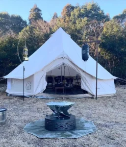 Large Waterproof Canvas Camping Four Season Quick Automatic Opening Glamping Luxury Bell Tents for Sale