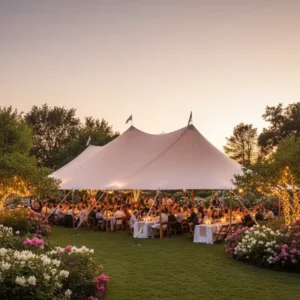 Large Waterproof Stretch Marquee Tent for Outdoor Weddings and Events, 100 People