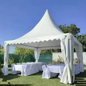 Large White Aluminum Alloy PVC Pagoda Event Tent 6m Windproof Snowproof Heat Insulation Waterproof for Wedding Party Outdoor