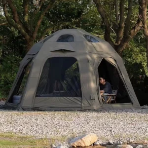 Leak Proof Explosion Proof Air Column Dual Zone Layout Water Repellent Cotton Fabric Self Driving Holiday Outdoor Glamping Tent