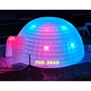 Lighting Bubble Inflatable Igloo Tent With LED Lights for Rental Outdoor Event Party 40 ft Giant Cube Tents Inflatable Dome Tent