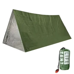 Lightweight 2 Person Emergency Tube Tent Waterproof Polyester Film Survival Shelter for Outdoor Camping