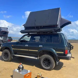 Lightweight 280gsm Oxford Fabric Aluminum Alloy Waterproof Roof Top Tent Quick Setup Easy Install Folding 2 3 Person Family