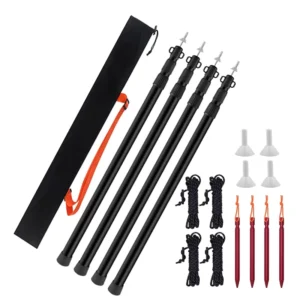 Lightweight Adjustable Aluminum Telescopic Poles for Camping Tents Tarps Canopies and Awnings