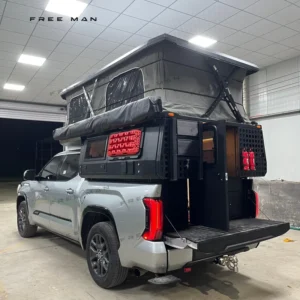Lightweight Aluminum ABS Car Top Sleep Tent Waterproof Overland Roof Camping Tent Fit Gray Tundra Pickup