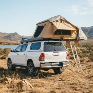 Lightweight Aluminum Alloy Hard Shell Roof Top Tent for 4 People, Waterproof Foldable Four-Season Camping Car Tent
