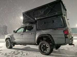 Lightweight Aluminum Hard Shell Four Season Truck Camper MOLLE Panel LED Lighting USB Accessories Quick Automatic Opening