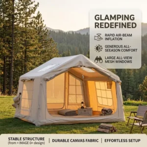 Lightweight Backpacking Air Inflatable Tent Camping Tent 2 Person Quick Deflate for Hiking Travel Efficient